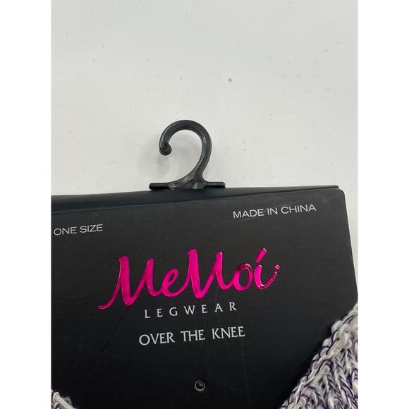 MEMOI Women's Purple-Gray Colorblock Knit Pull-On Over The Knee Socks SZ OS - Picture 7 of 9